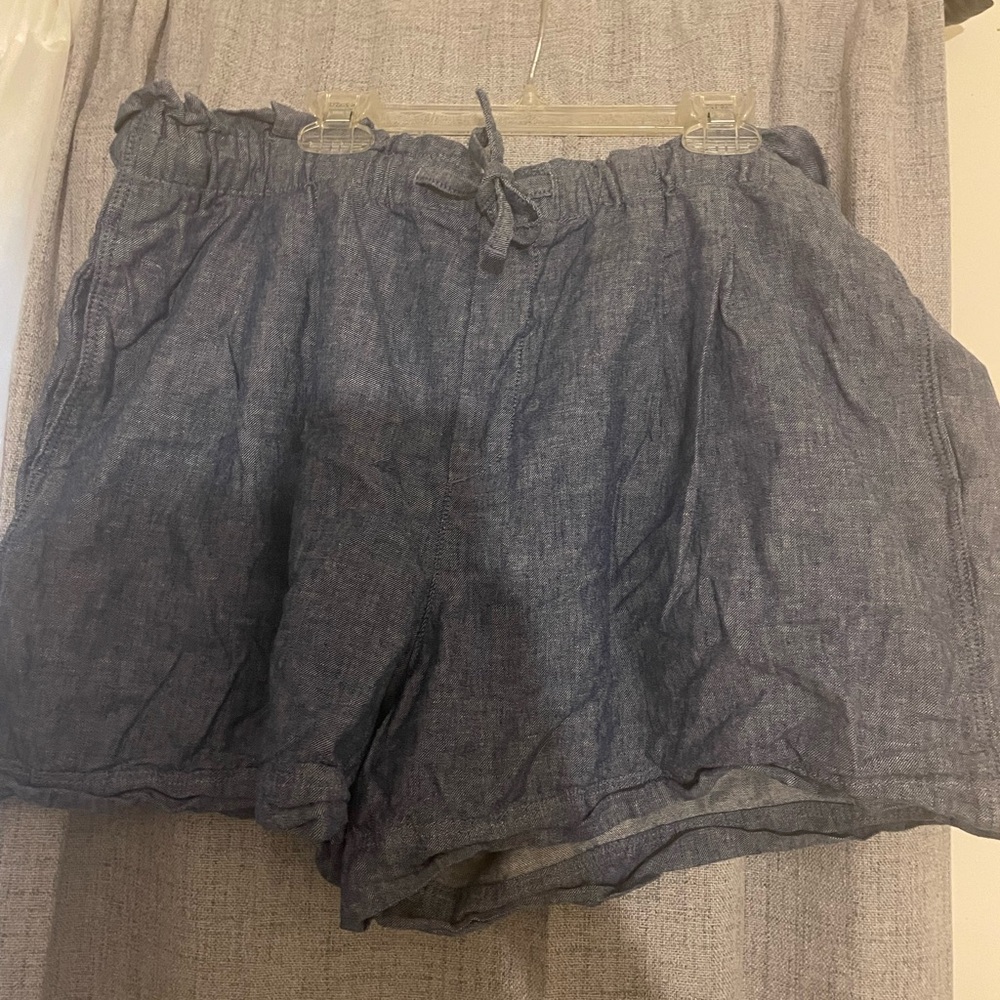 Uniqlo Women's High Waist Faux Denim Blue Shorts